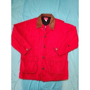 Vintage Marlboro Country Store Red Canvas Jacket Leather Collar Men’s XL